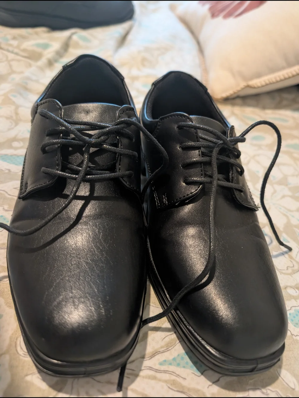 Deerstags Boy’s Black Leather Lace-Up Dress Shoes